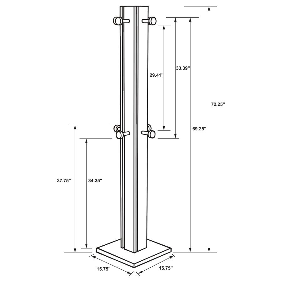 Rikkie Engineered Wood Coat Rack Walnut view 6