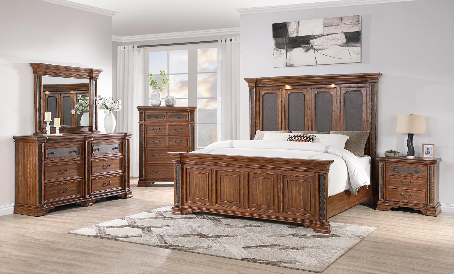 KING BED FRAME - DRESSER - MIRROR view 2