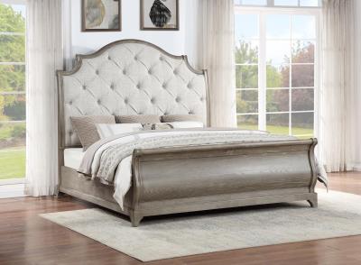 GRAY QUEEN BED