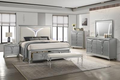 KING BED FRAME - DRESSER - MIRROR - CHEST - NIGHTSTAND
