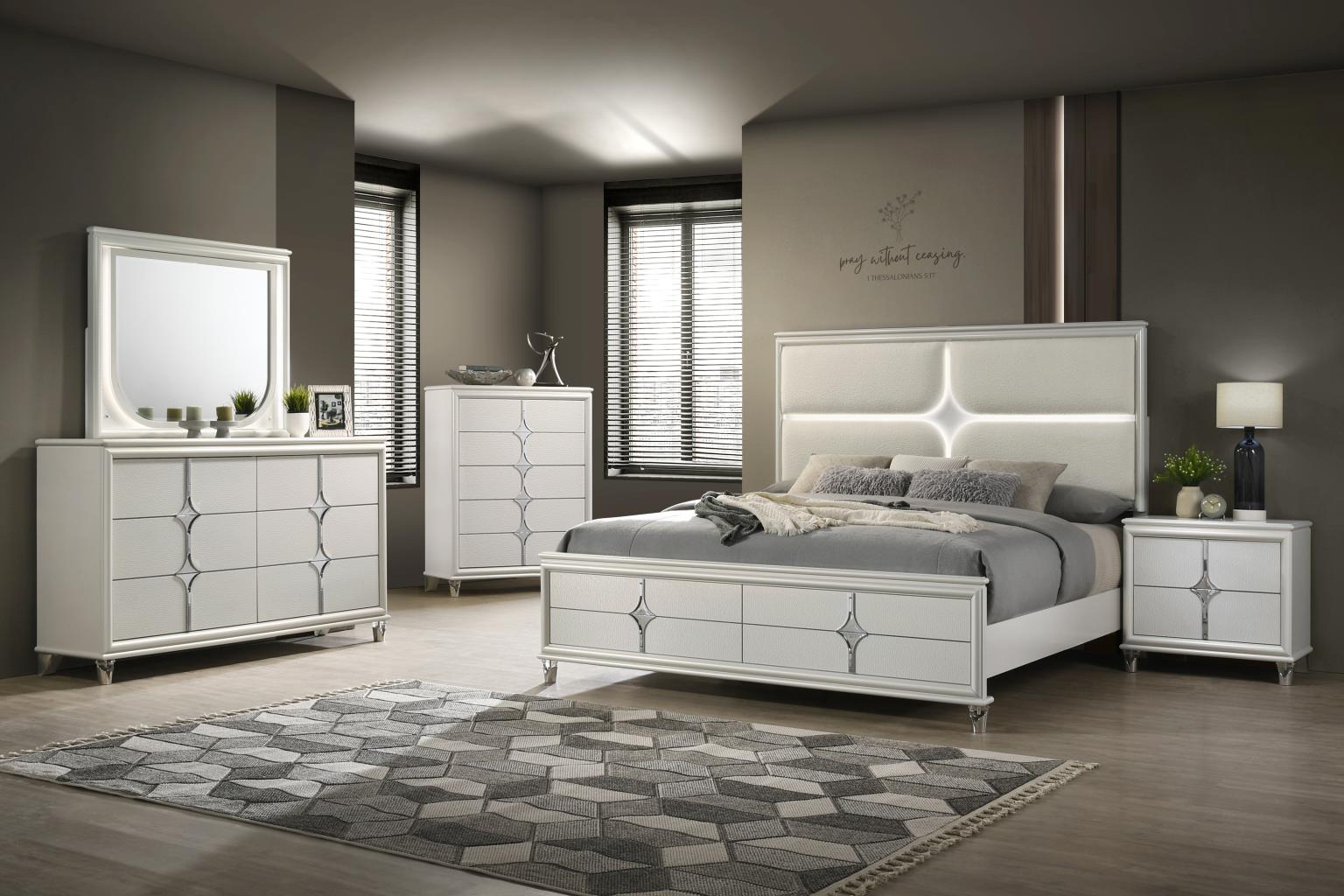KING BED FRAME - DRESSER - MIRROR - CHEST - NIGHTSTAND view 2