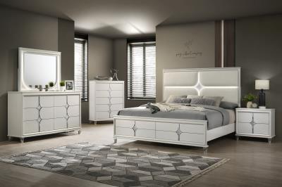 QUEEN BED FRAME - DRESSER - MIRROR - CHEST - NIGHTSTAND