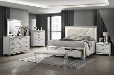 QUEEN BED FRAME - DRESSER - MIRROR - CHEST - NIGHTSTAND