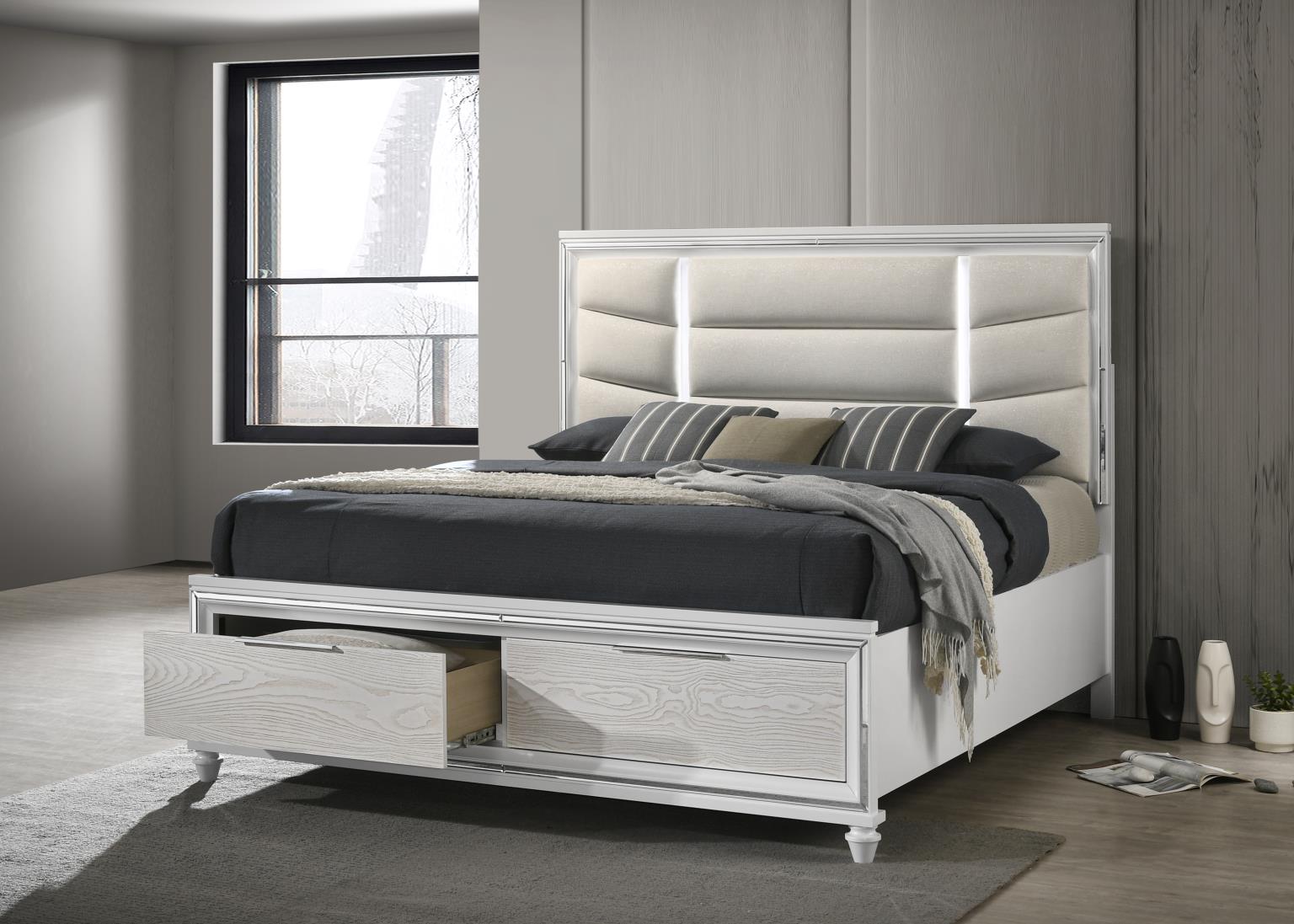 QUEEN BED FRAME - DRESSER - MIRROR view 3