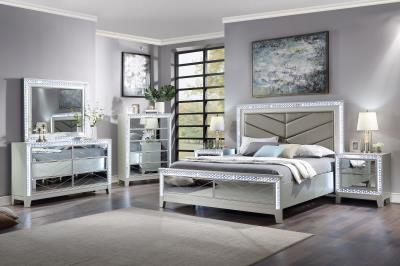 PLATINUM SILVER LED DRESSER