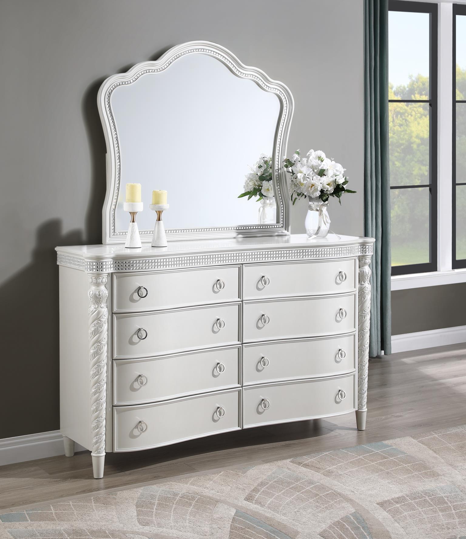 KING BED FRAME - DRESSER - MIRROR - CHEST - NIGHTSTAND view 6