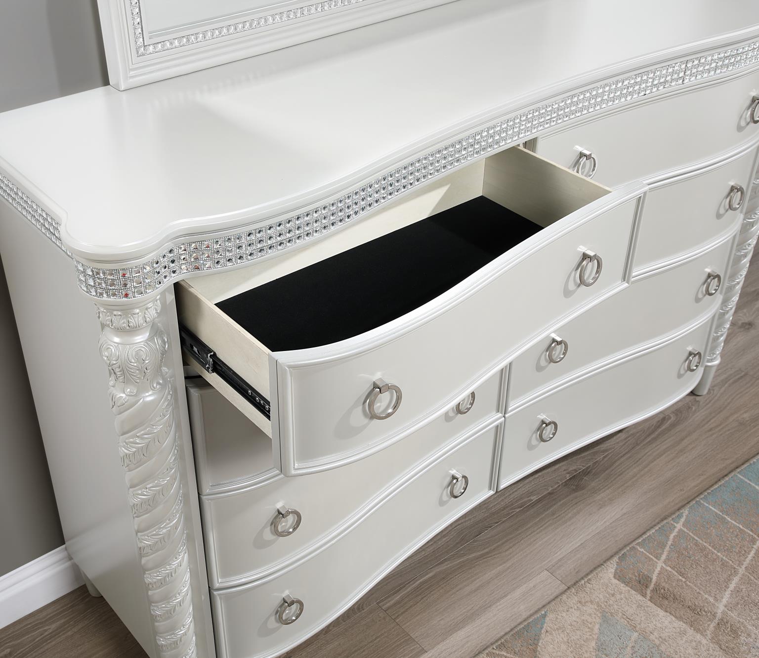 KING BED FRAME - DRESSER - MIRROR - CHEST - NIGHTSTAND view 7