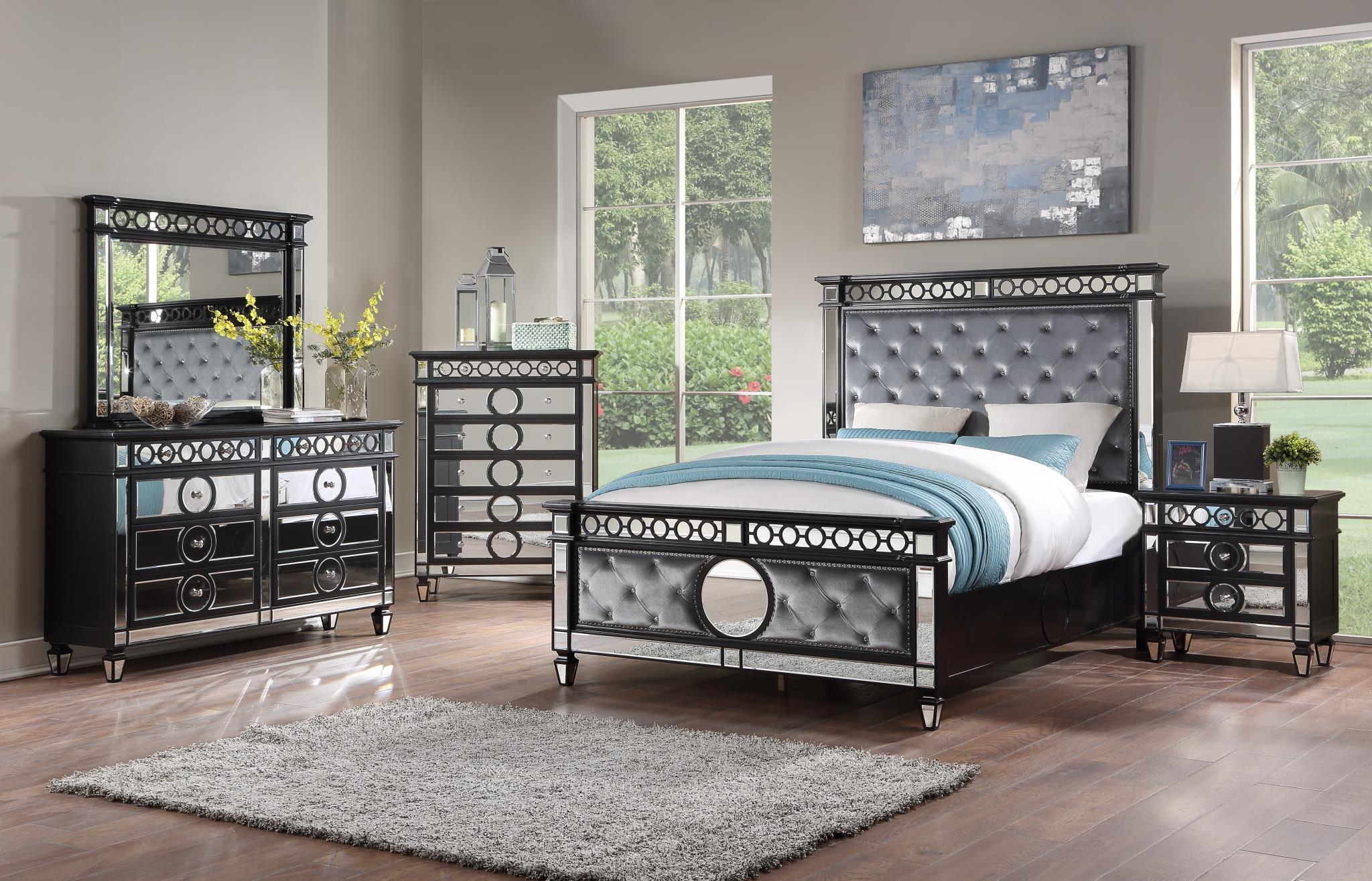 QUEEN BED - DRESSER - MIRROR view 2
