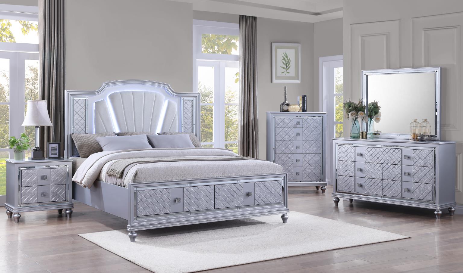 KING BED FRAME - DRESSER - MIRROR - CHEST - NIGHTSTAND view 2