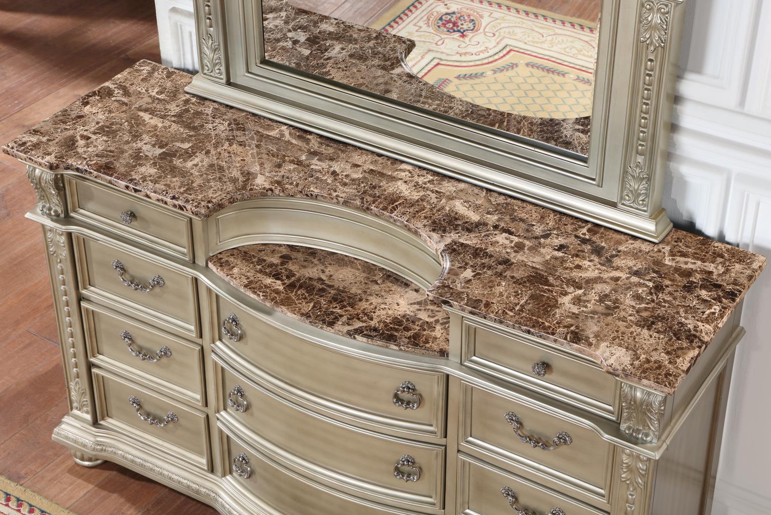 QUEEN BED - DRESSER - MIRROR view 7