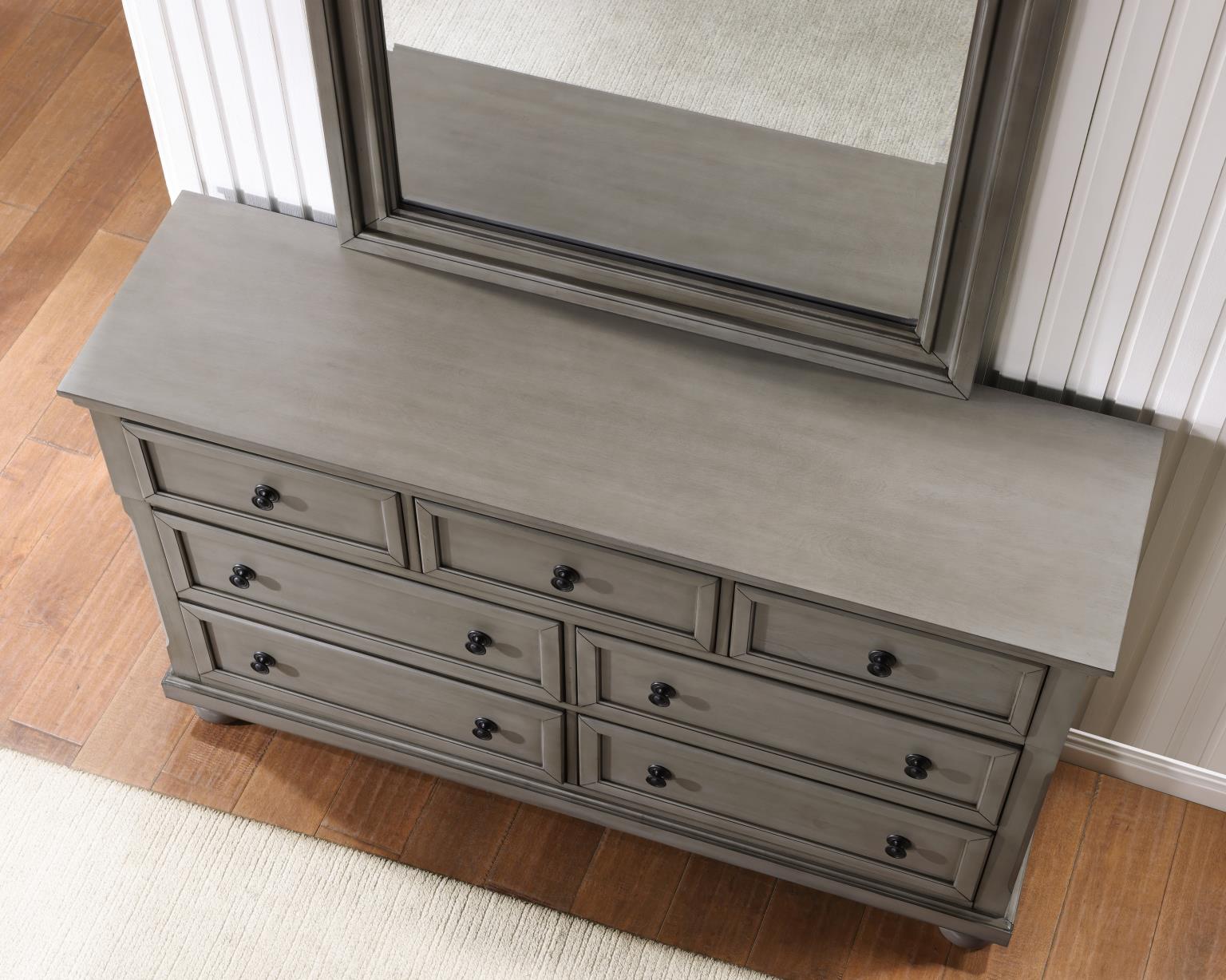 KING BED - DRESSER - MIRROR view 6