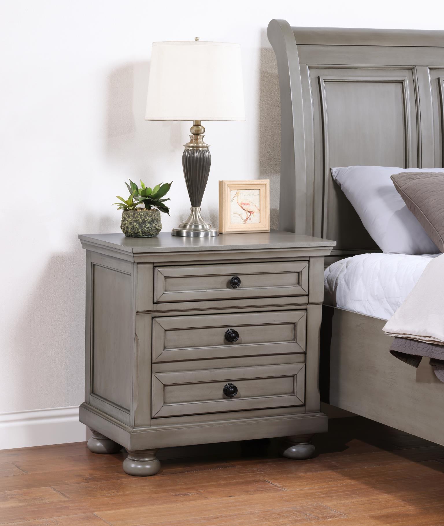 LIGHT GRAY NIGHTSTAND view 2