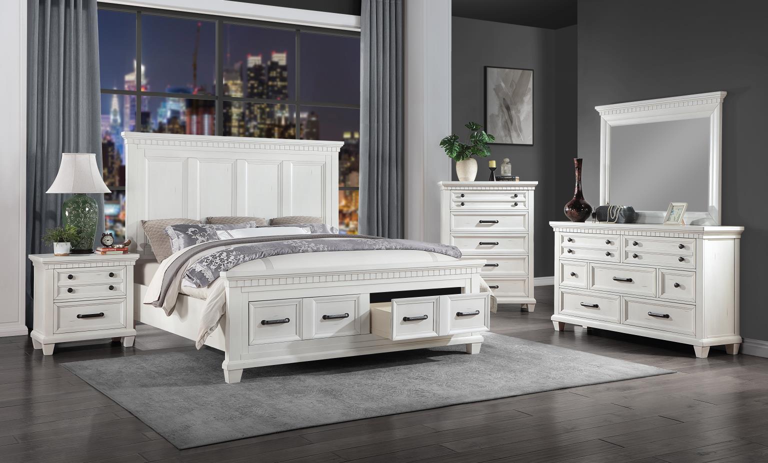 QUEEN BED FRAME - DRESSER - MIRROR - CHEST - NIGHTSTAND view 2