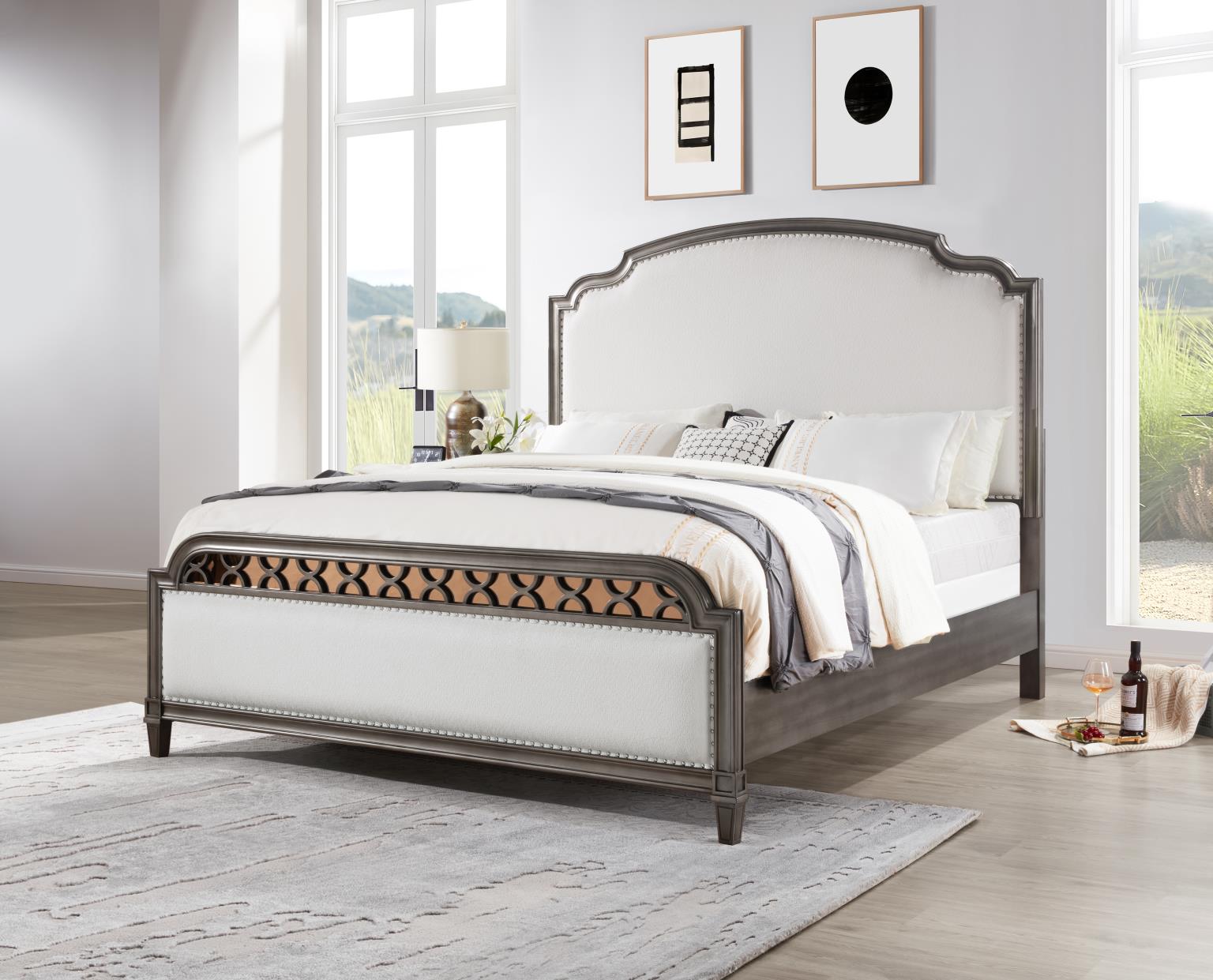 GRAY QUEEN BED view 2