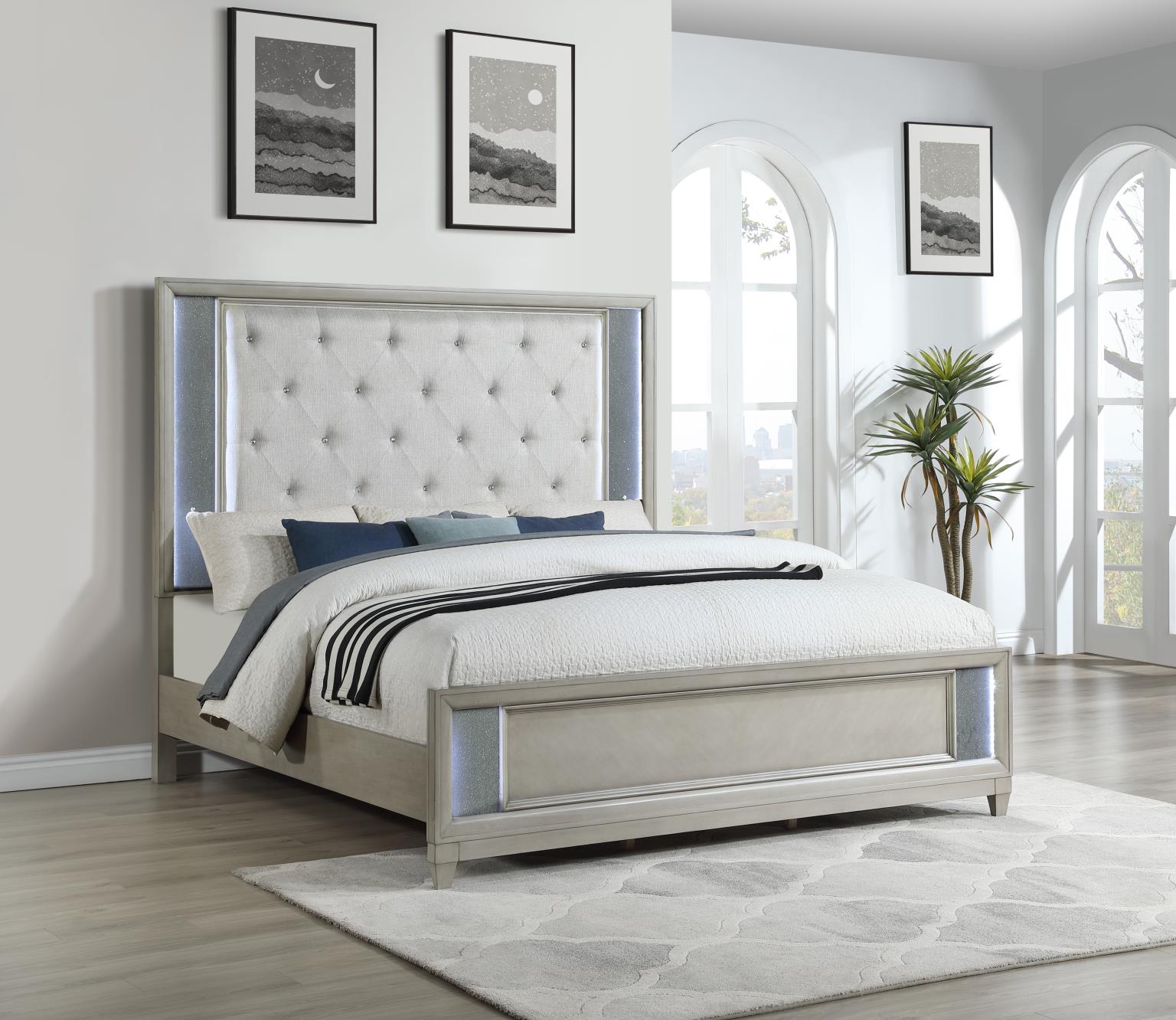 GRAY QUEEN BED view 2