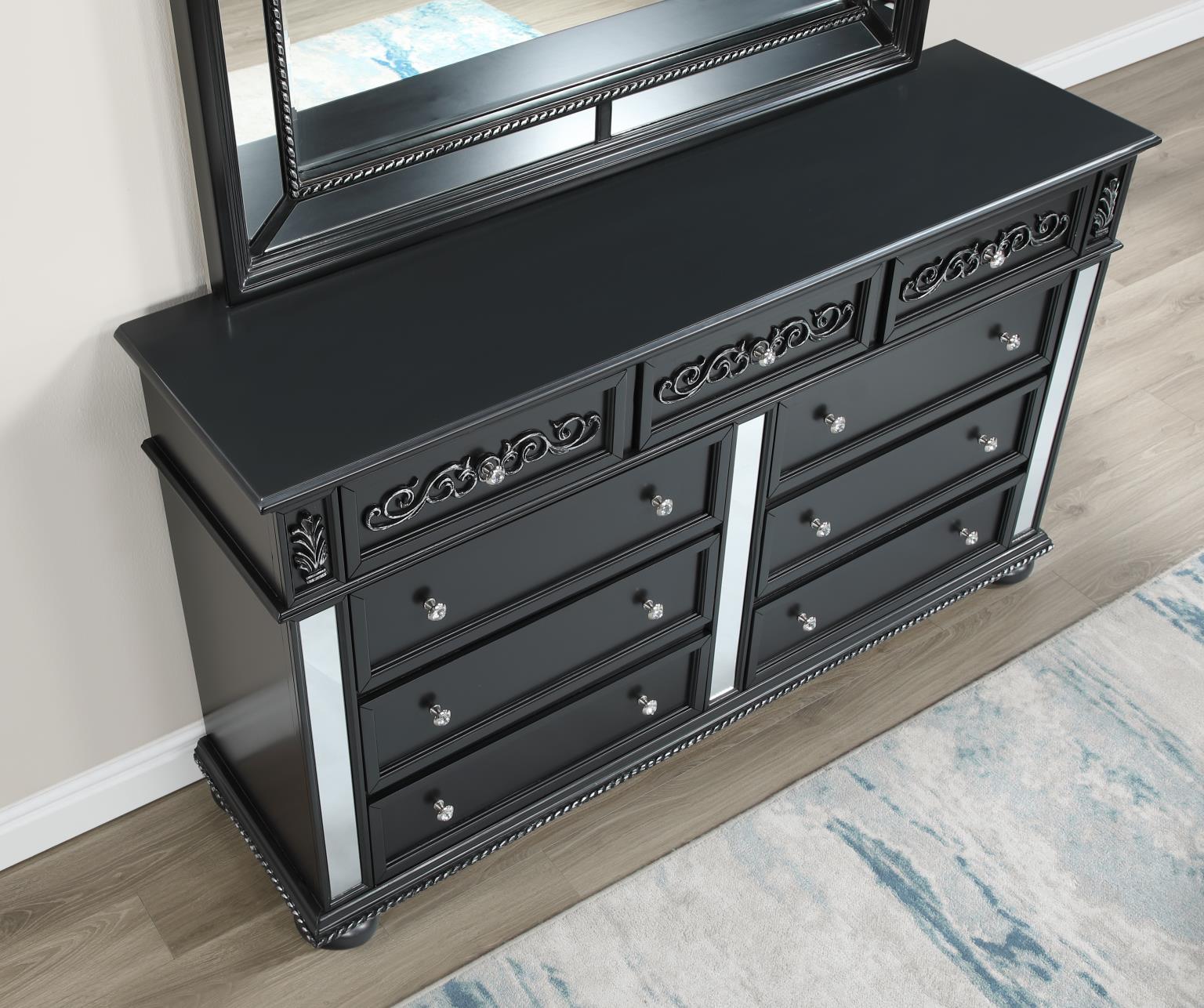KING BED-DRESSER-MIRROR view 4