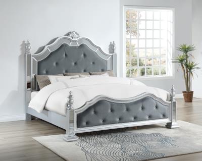 GRAY KING BED