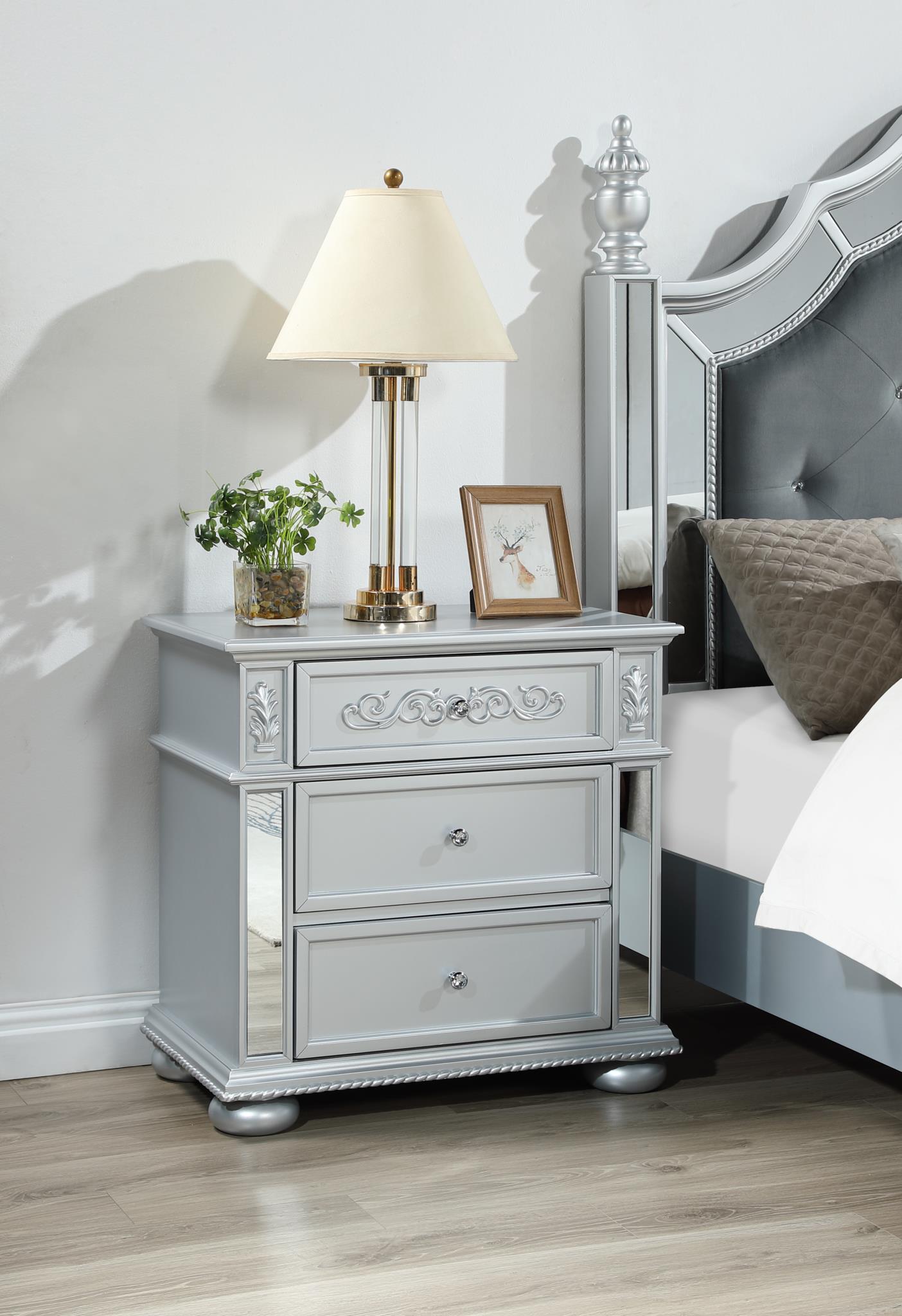 GRAY NIGHT STAND view 2