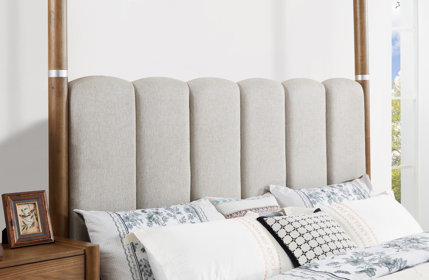 WARM BROWN CANOPY QUEEN BED view 7