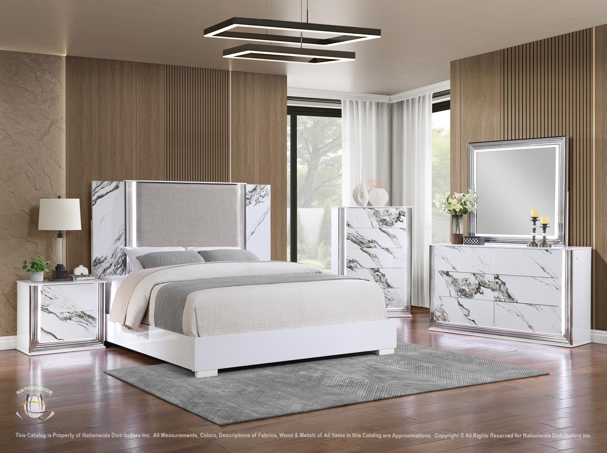 Marble Top Dresser, Mirror and Queen Bed