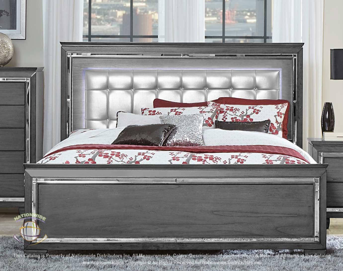 Dresser, Mirror w/ Led Lights and Queen Bed view 2