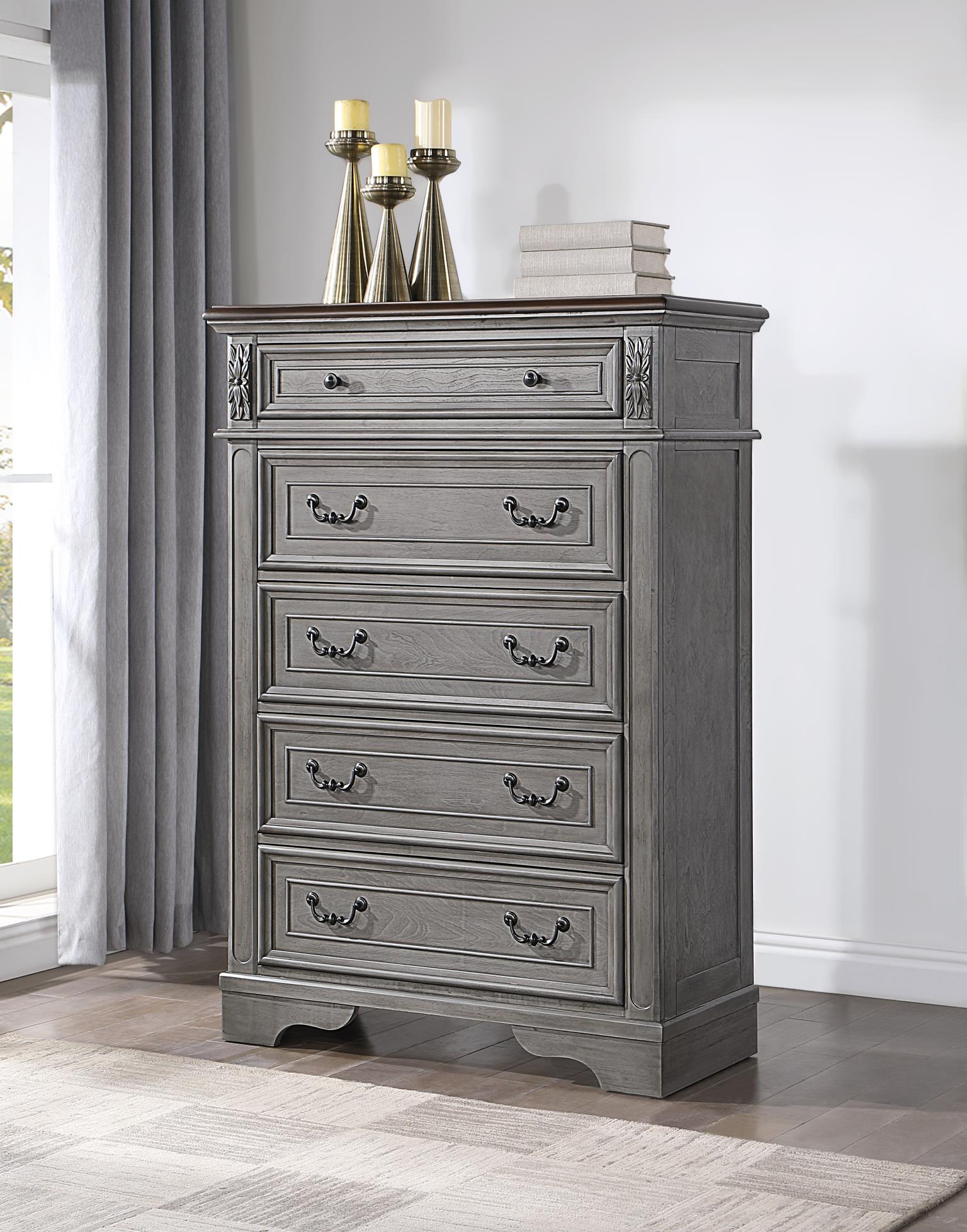 GRAY RUSTIC CHEST view 2