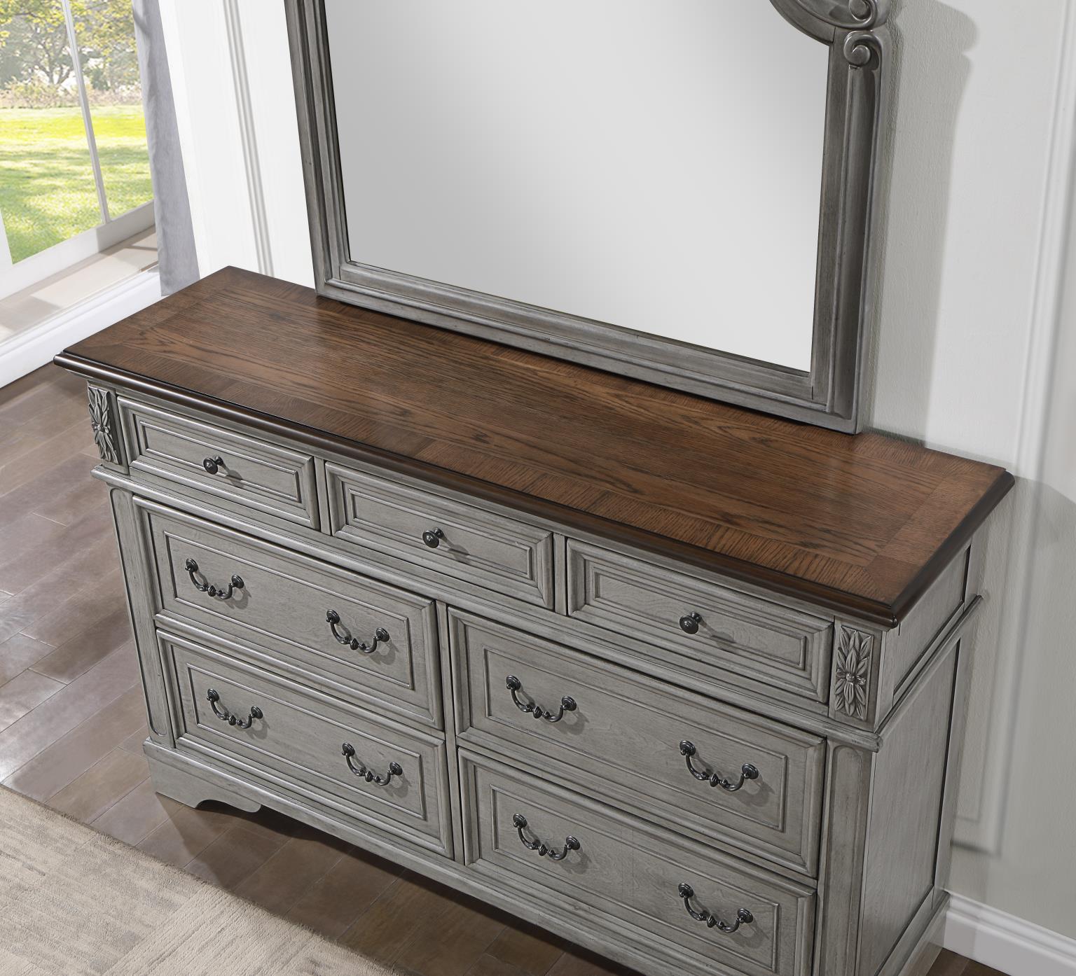 GRAY RUSTIC CHEST view 5