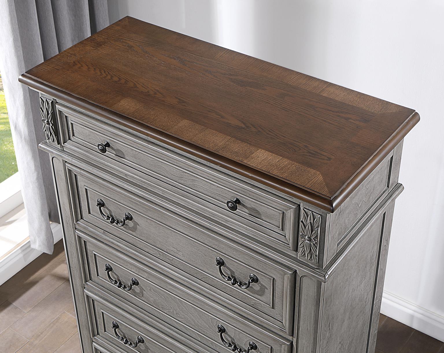 GRAY RUSTIC CHEST view 6