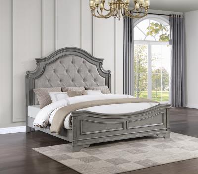 GRAY RUSTIC KING BED