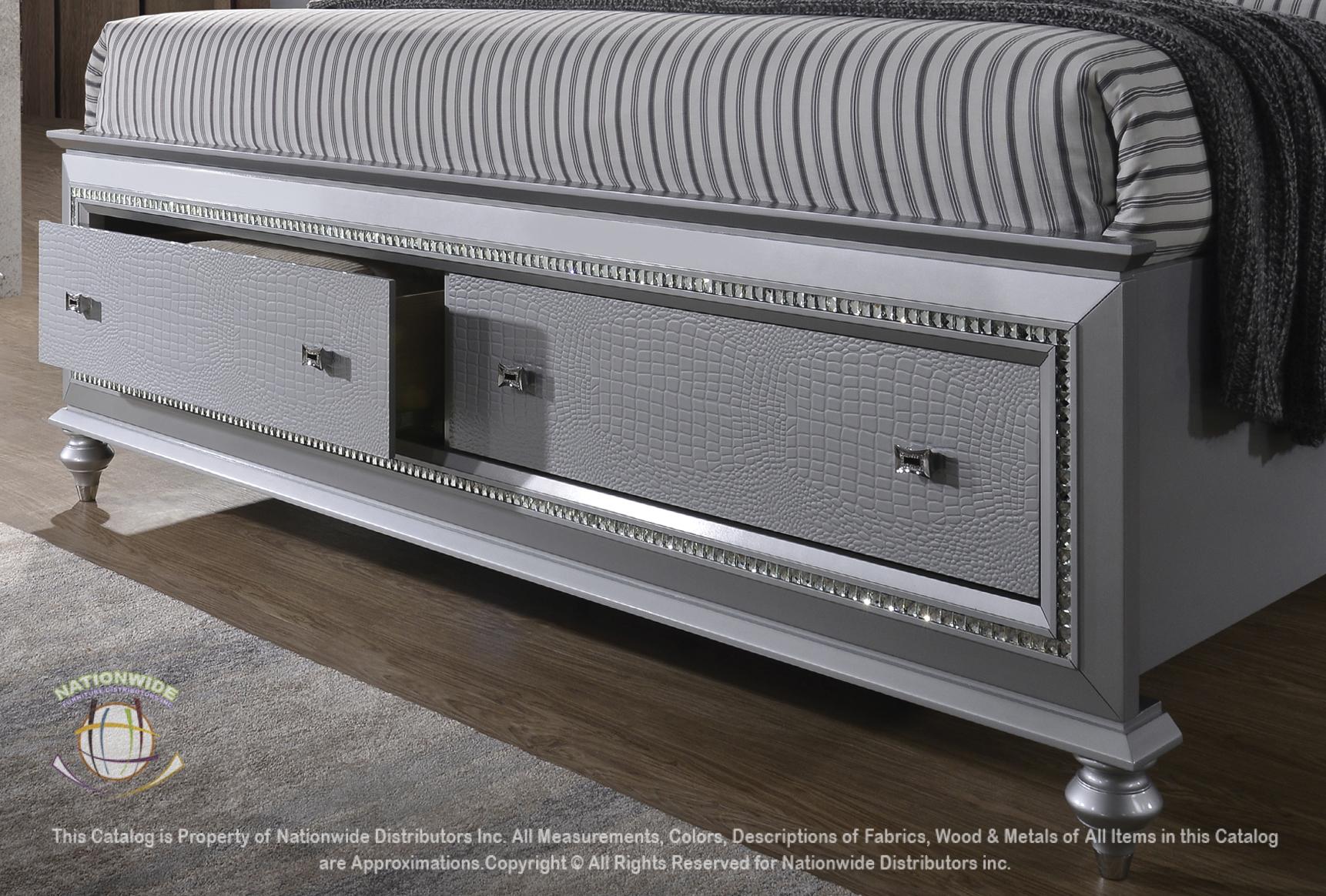 Dresser, Mirror w/ Led Lights and Queen Bed view 2