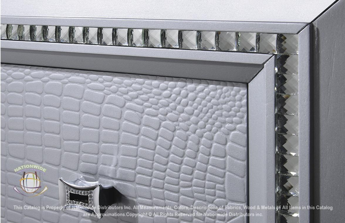 Dresser, Mirror w/ Led Lights and Queen Bed view 3