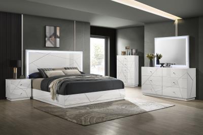 KING BED FRAME - DRESSER - MIRROR - CHEST - NIGHTSTAND