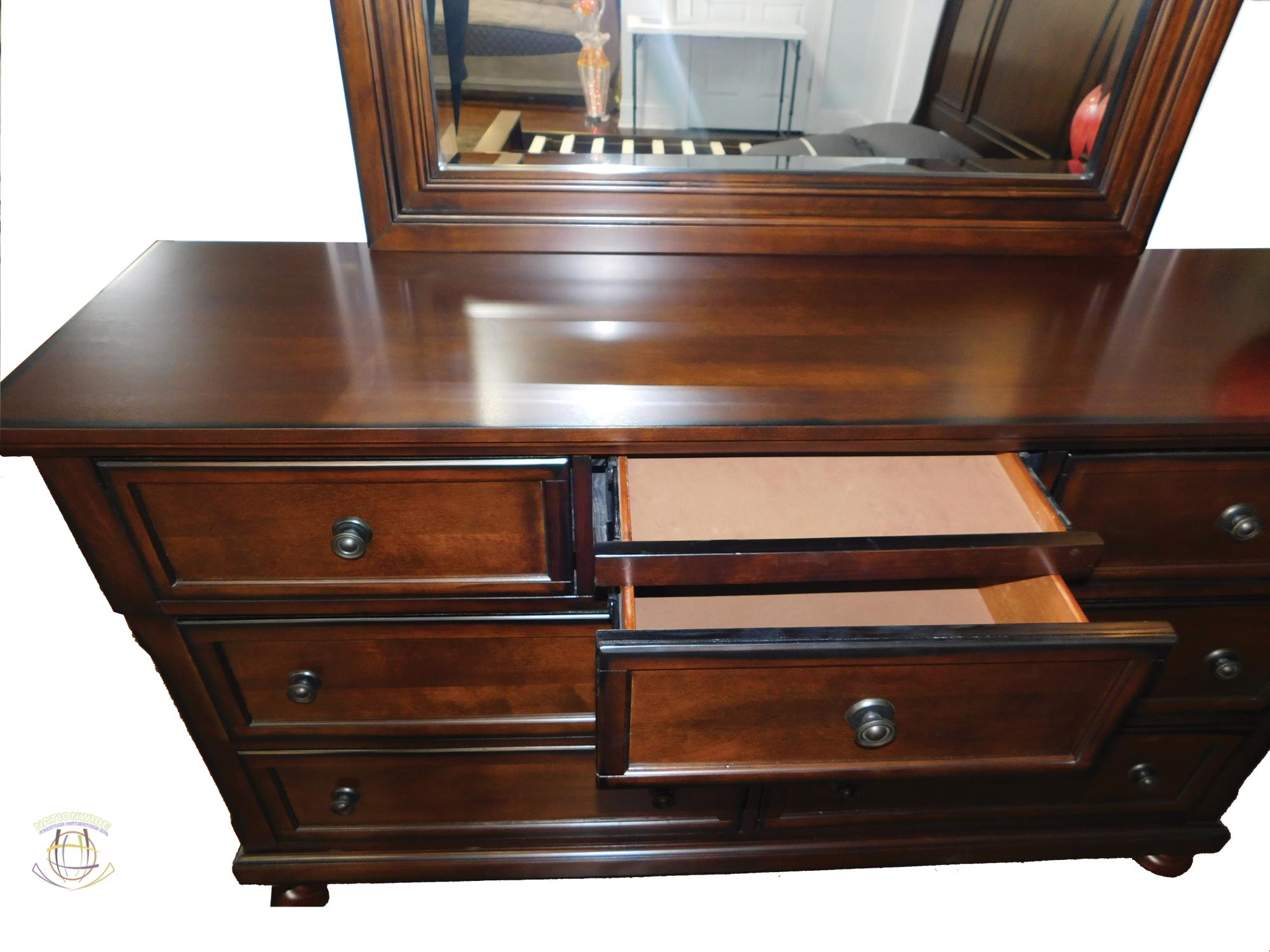 Dresser, Mirror and Queen Bed view 2