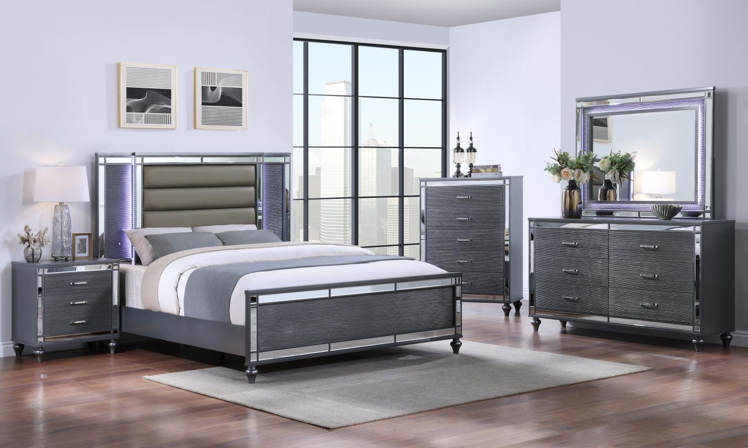 KING BED-DRESSER-MIRROR view 2