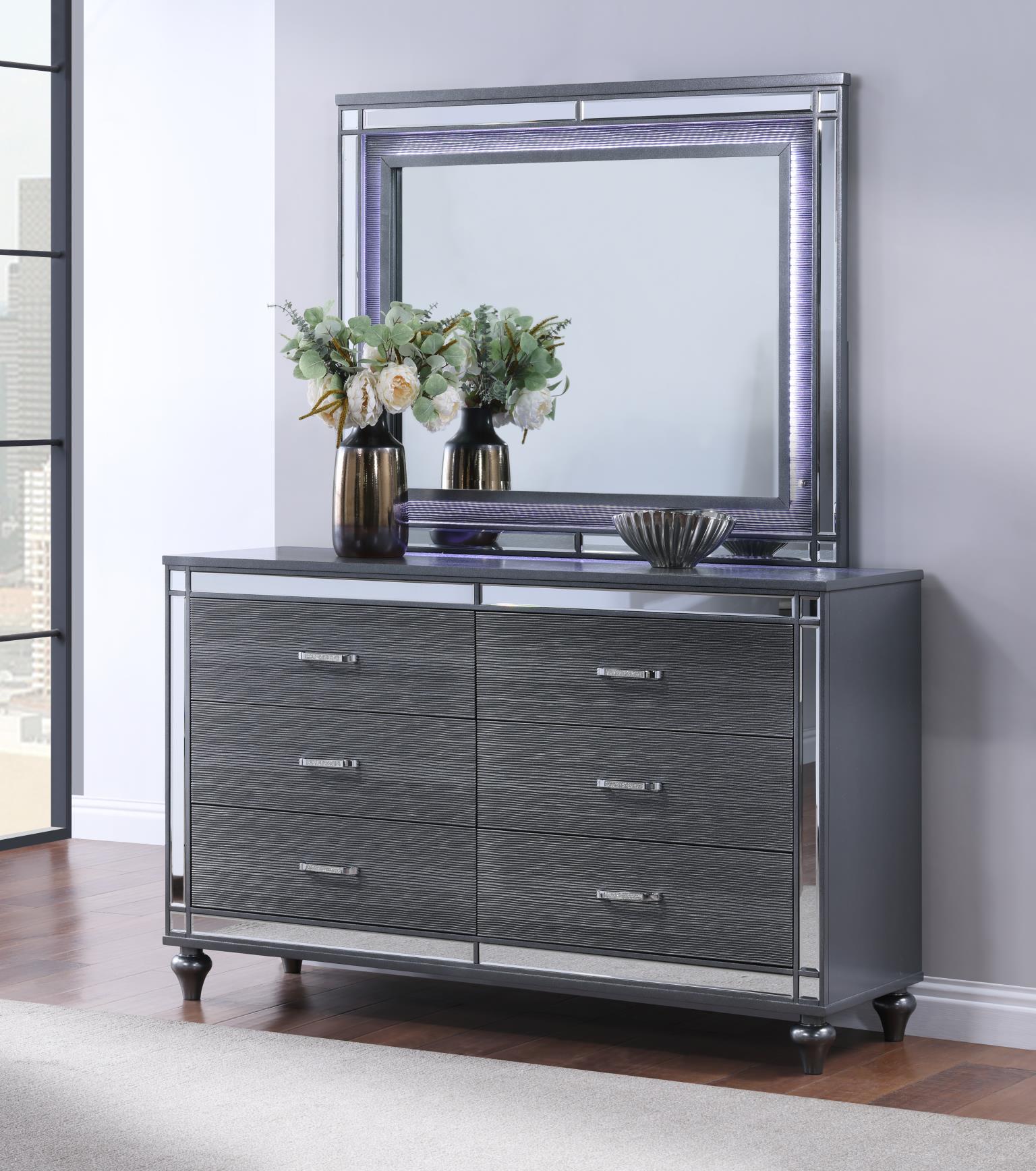 CHARCOAL GLOSS LED MIRROR view 2