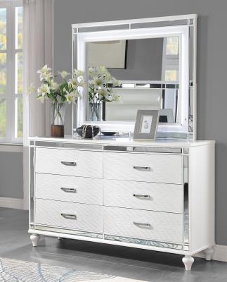 WHITE GLOSS LED MIRROR