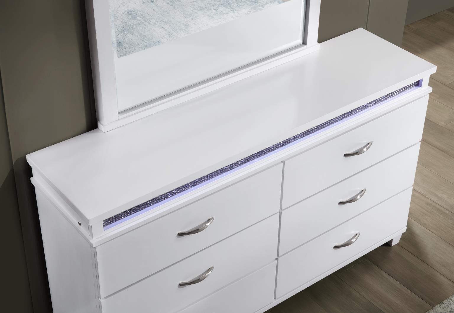 WHITE LED KING BED view 7