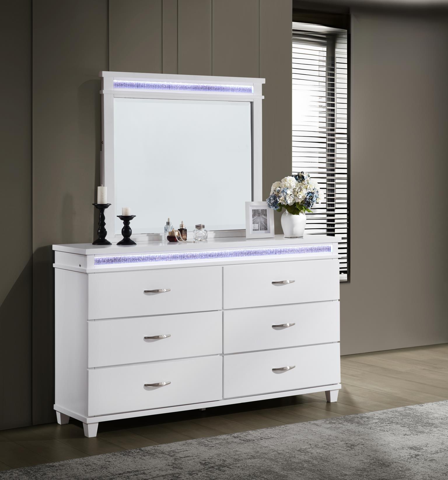 WHITE LED NIGHT STAND view 5