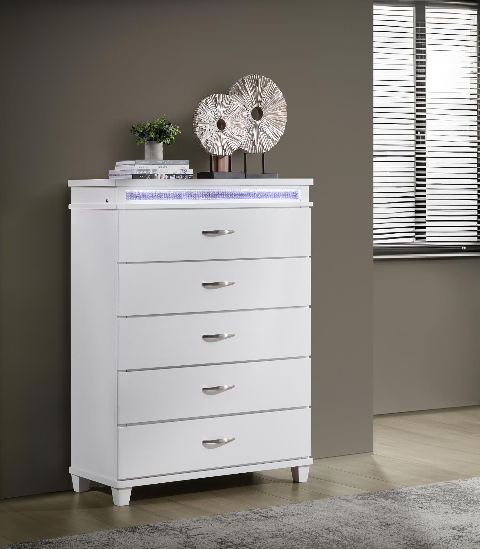 WHITE LED QUEEN BED view 5