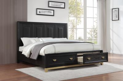 BLACK/GOLD KING BED