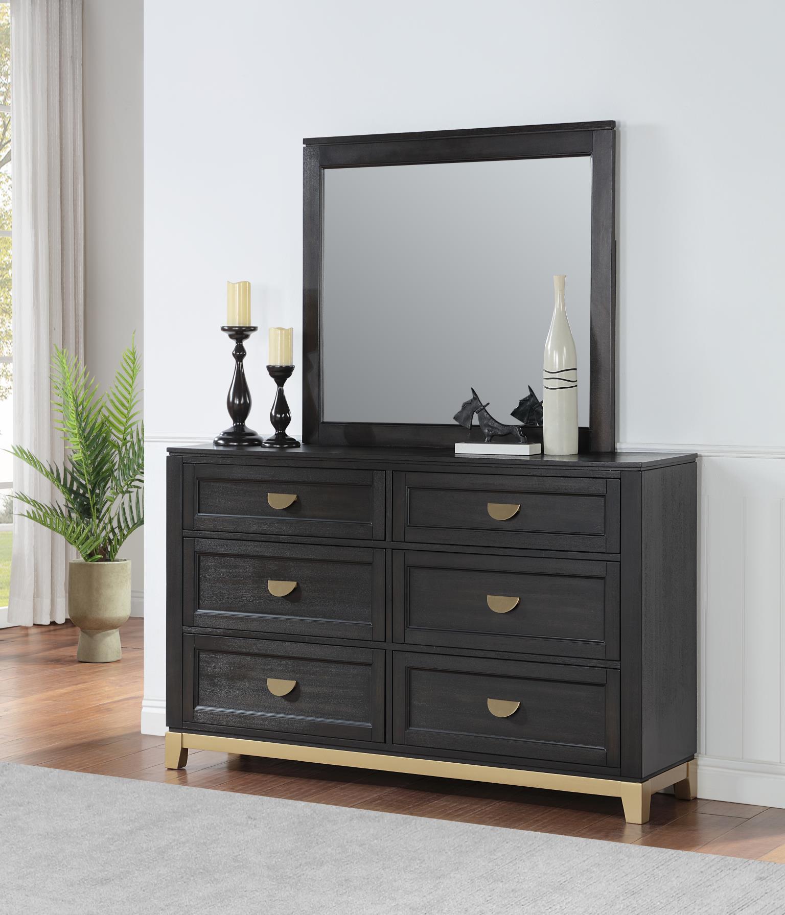 BLACK/GOLD QUEEN BED view 4