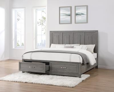 GRAY QUEEN BED