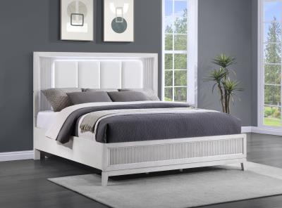 BEIGE LED KING BED