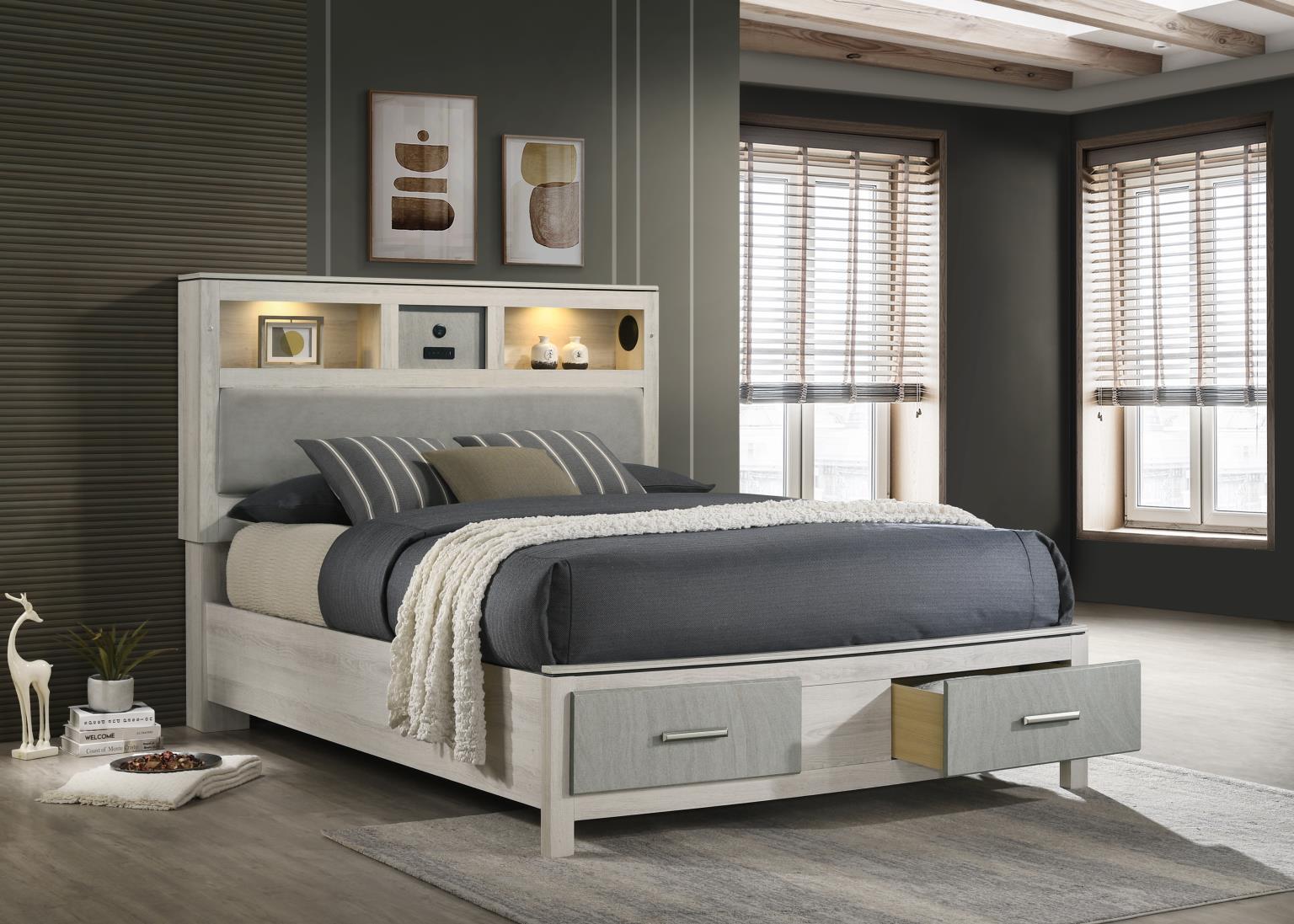 LIGHT BEIGE/DOVE GRAY NIGHTSTAND view 3