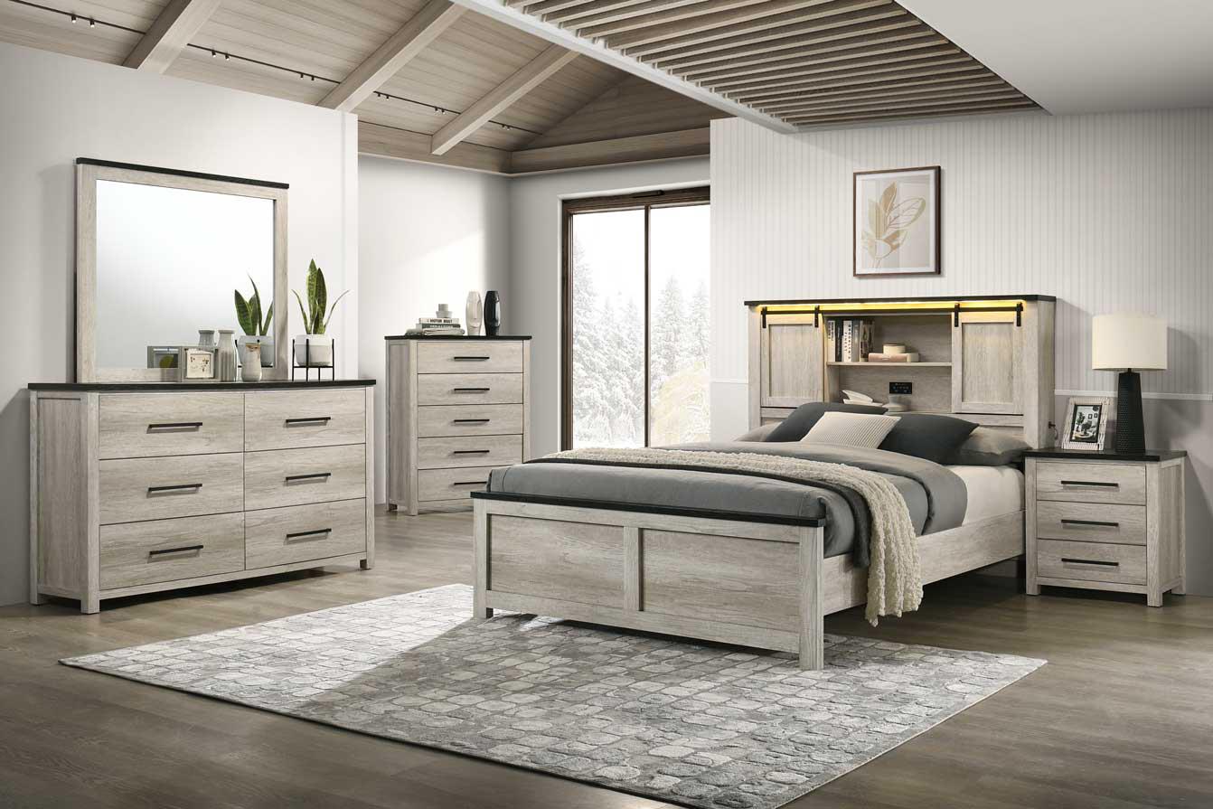 KING BED FRAME - DRESSER - MIRROR - CHEST - NIGHTSTAND view 2