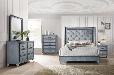 GRAY VELVET CHEST