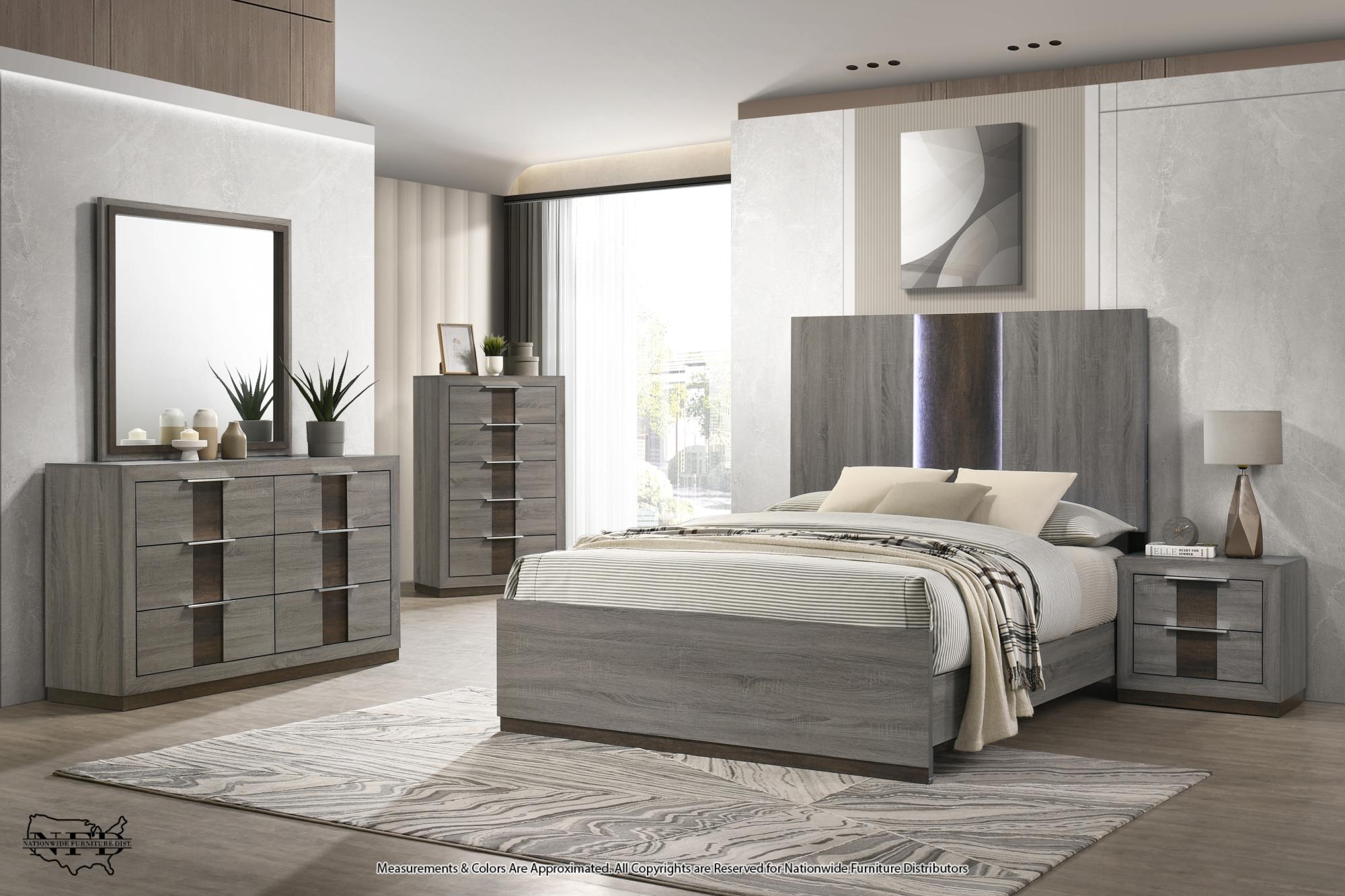 Dresser, Mirror and Queen Bed
