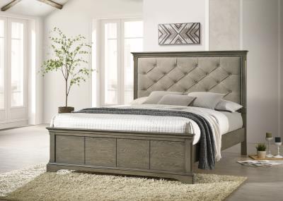 MEDIUM DARK ASH QUEEN BED