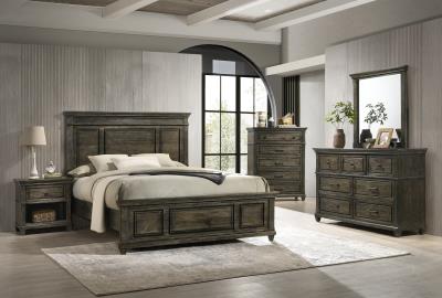 KING BED FRAME - DRESSER - MIRROR - CHEST - NIGHTSTAND