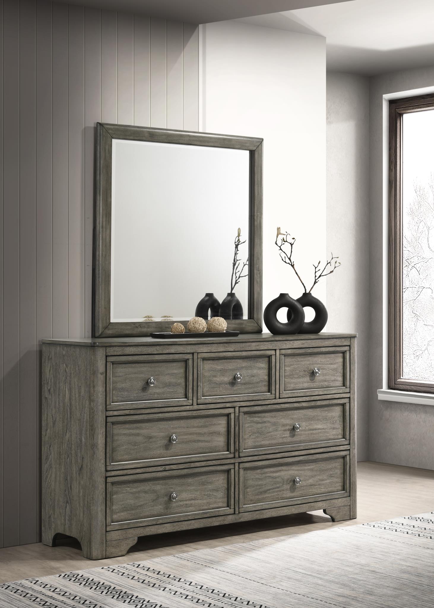 ANTIQUE GRAY KING BED view 4